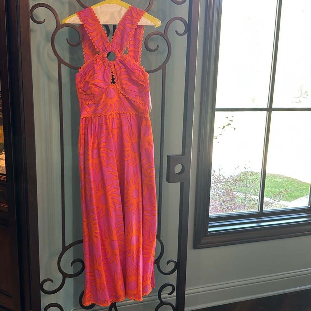 J. Marie - Orange and pink maxi Sundress XSmall